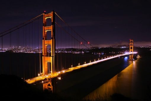 Golden Gate Bridge At Night In San Francisco