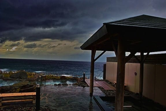 Japanese onsen by the sea