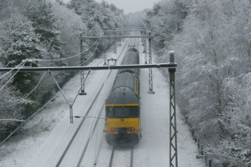 Train in the snow