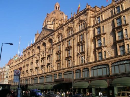shopping at Harrods in London