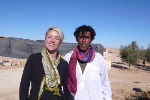 Mohammad and I at Noam Bmidbar Farm after the scarf exchange.