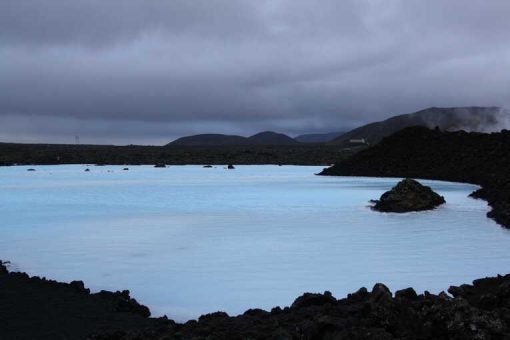 The Blue Lagoon under a dark winter sky -photo by Beth Yost