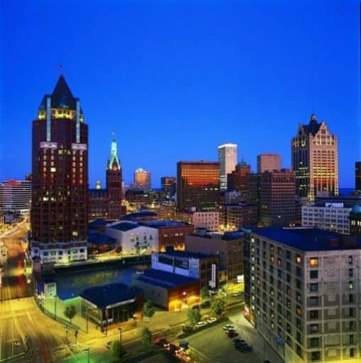 Milwaukee Wisconsin at night