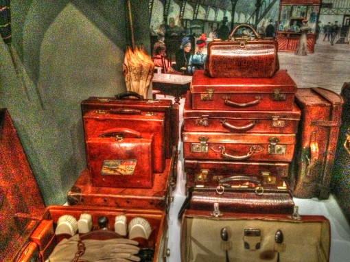 Vintage luggage at the handbag museum in Amsterdam