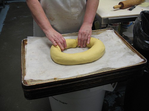 shaping the King Cake