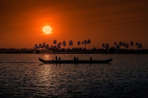 sunset in Kerala India