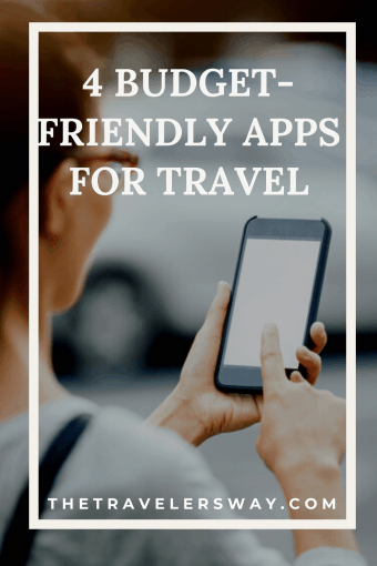 A woman using a budget friendly travel app on her phone.
