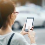 woman using map on phone app