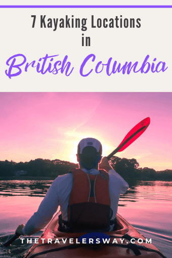 kayaking in british columbia at sunset