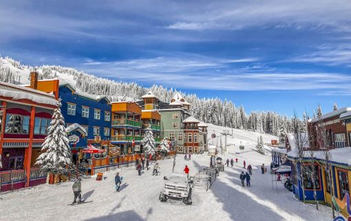 SilverStar's village with its gondola in view curing ski season