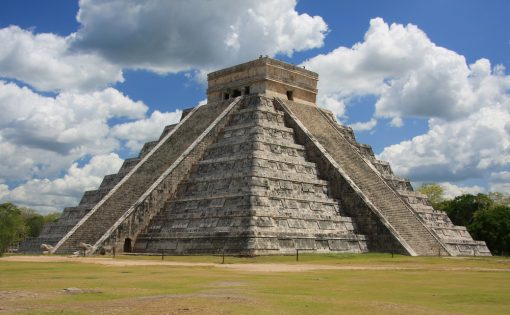 pyramid ruins at chichen itza on yucatan peninsula in mexico