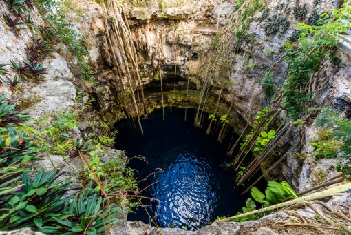 Cenote San Lorenzo Oxman near Valladolid, Yucatan, Mexico