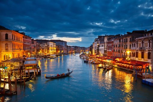 Grand Canal at night, Venice is one of most romantic places in Italy