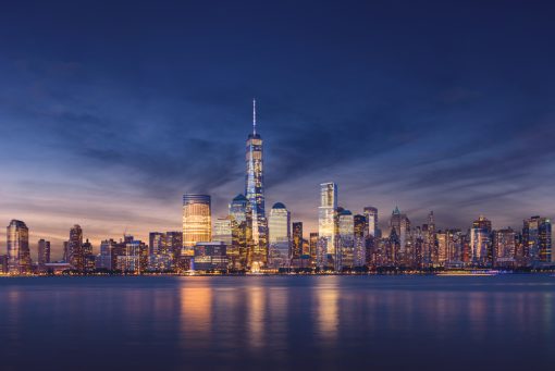 manhattan skyline aftern sunset