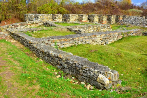 Ruins of the old roman fortress in Sarmisegetusa Regia, Romania, two thousand years ago
